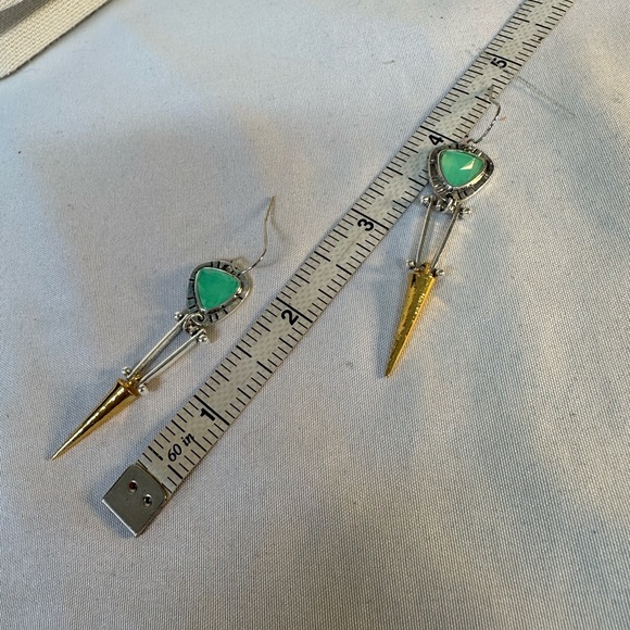 Pretty southwest vibe earrings gold and silvertone - Picture 6 of 6